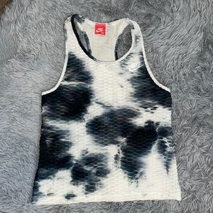Nike tie dye textured workout Razorback tank